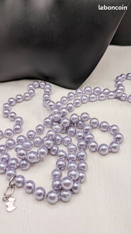 Collier Perles Argenté Agatha - Bon état