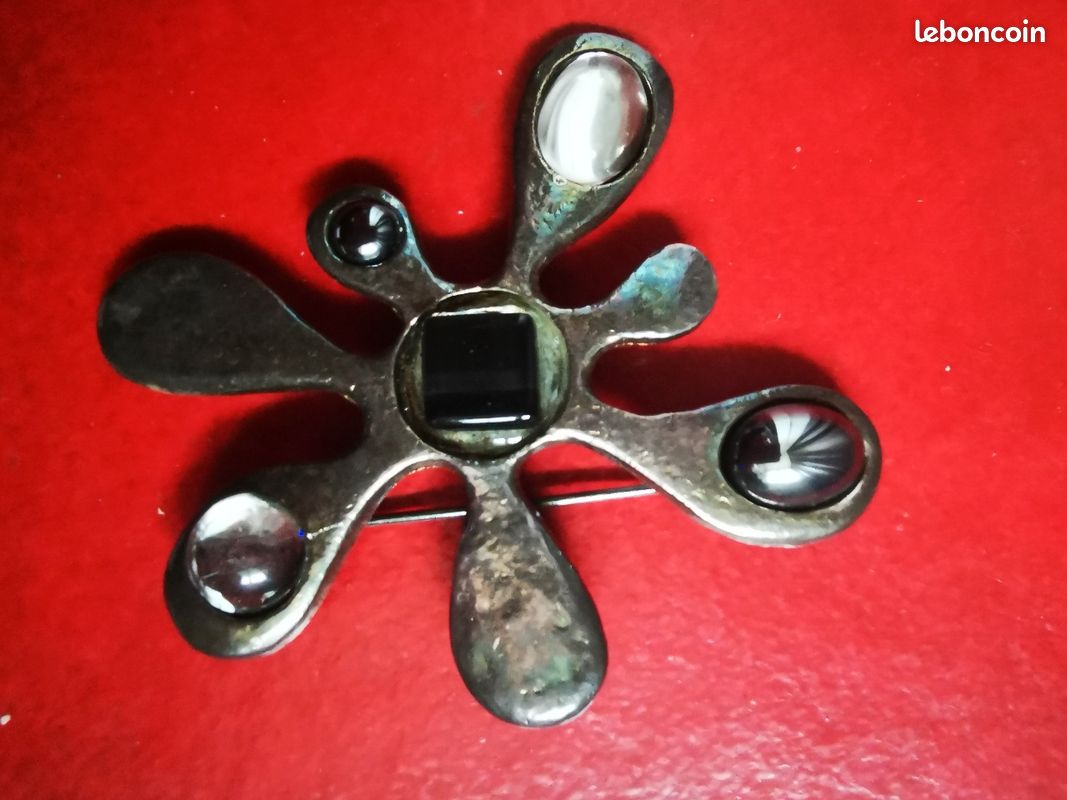 Broche Vintage Créateur Lili La Pie Paris En étain Argenté - Modèle Rare 751, Occasion