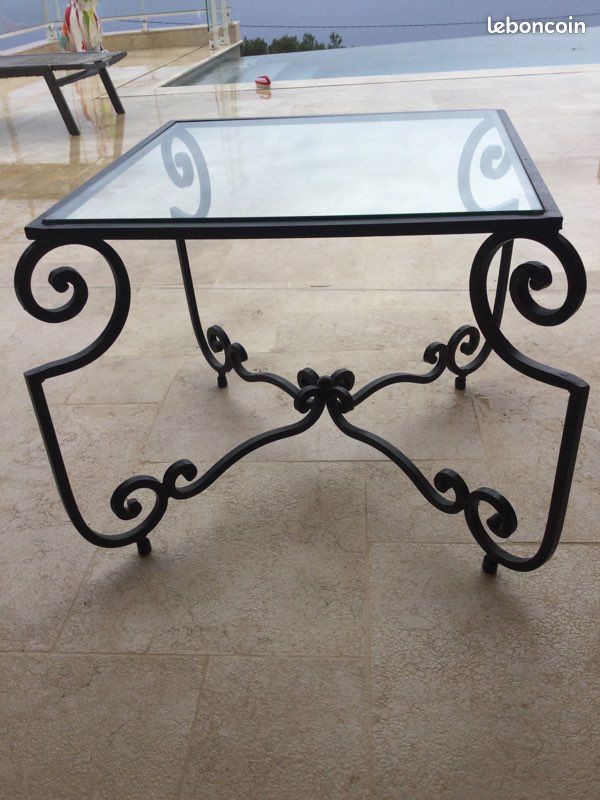TABLE de salon en fer forger (image 2)