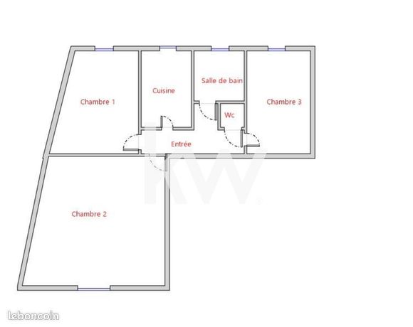 Appartement 3 pièces 45 m²
