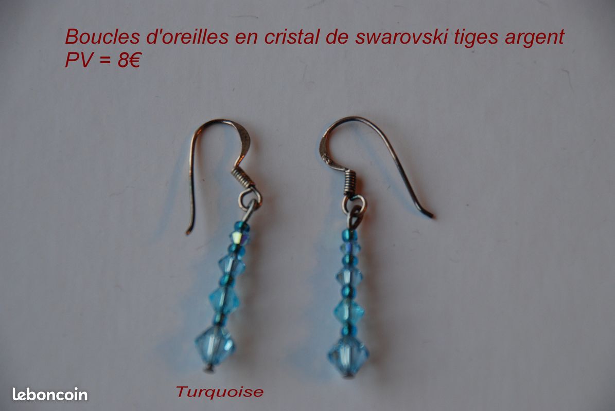 Boucles d'oreilles en cristal de swarovski (image 1)