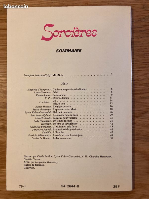 Revue Sorcières les femmes vivent n°16 (image 2)