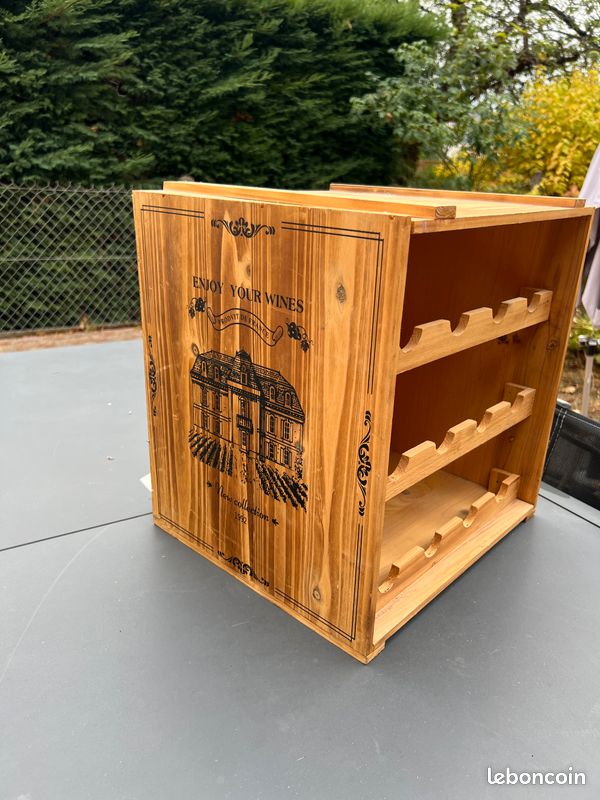 Meuble bois à bouteilles (image 1)