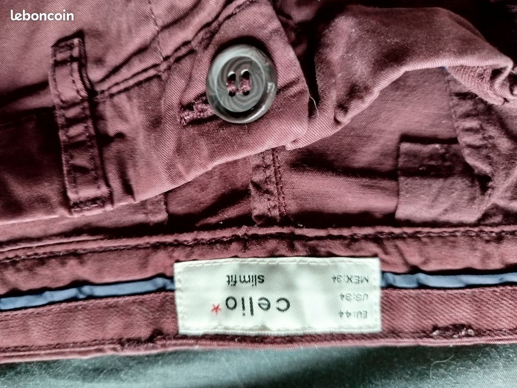 Pantalon bordeaux slim fit Celio (image 3)