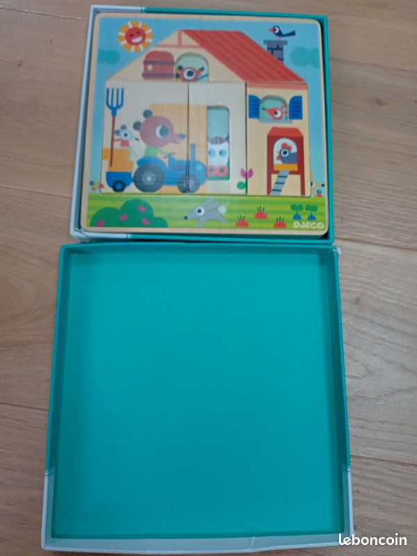 Puzzle Djeco chez GABY facile jeu de construction enfant 2ans ferme poules vaches en bon état et Complet (image 3)