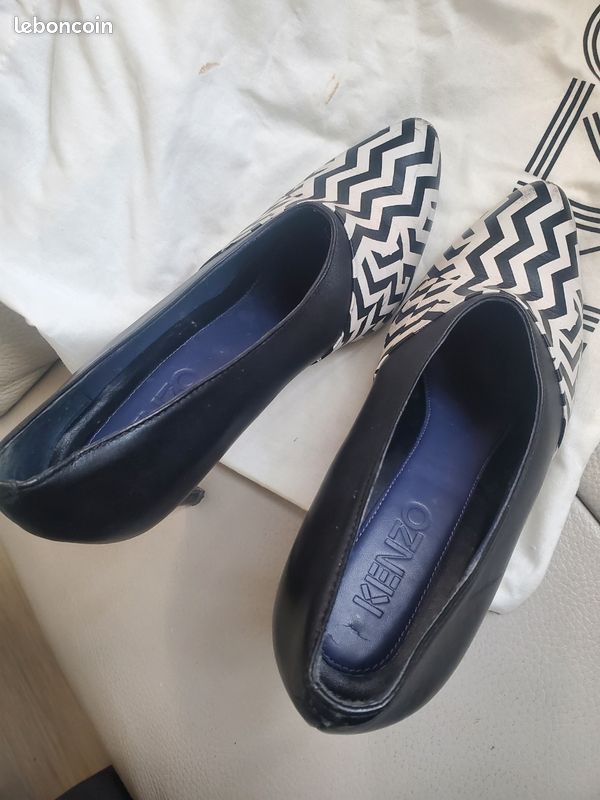 🌺 Bottines a talon zèbre géométrique noir et blanc taille 36 marque kenzo avec boite et dustbag (image 4)