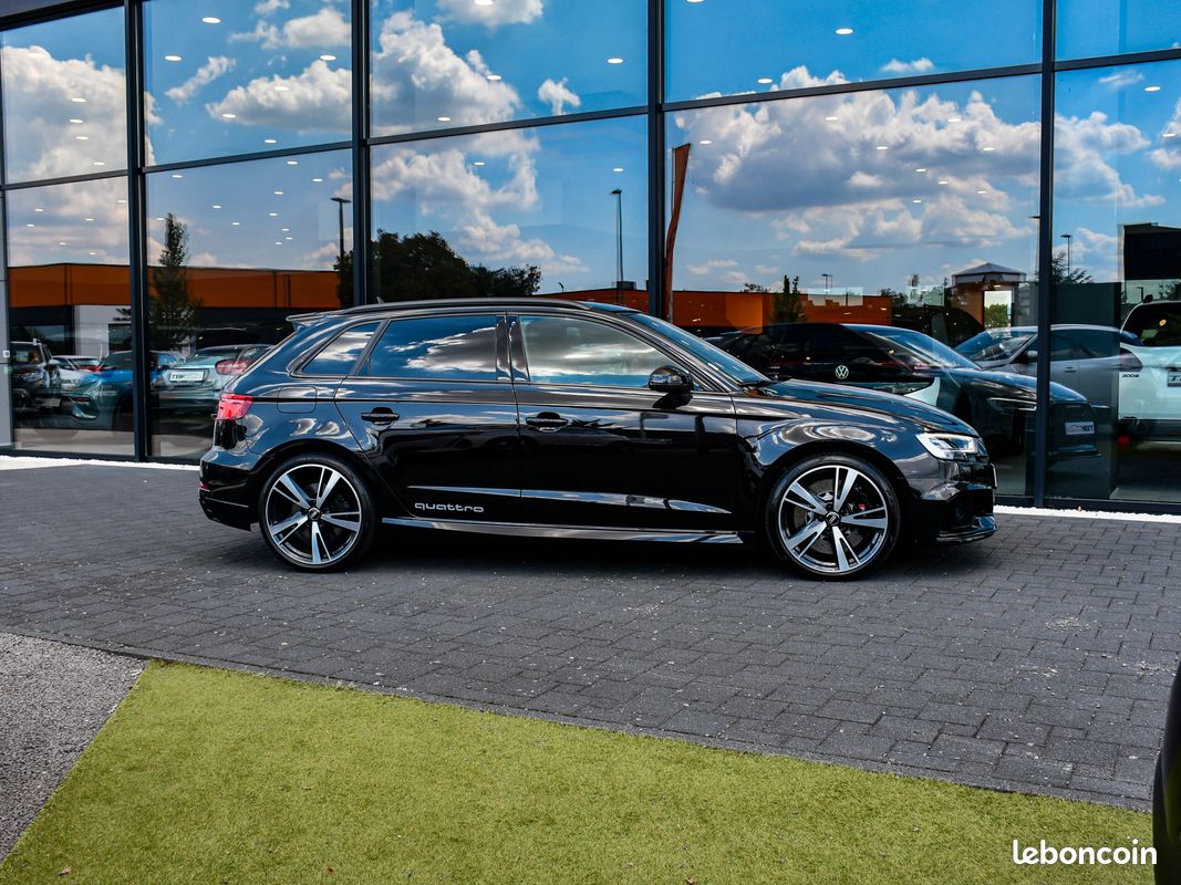 Audi RS3 2.5 TFSI 400 CH QUATTRO NOIR PANTHERE PACK RS DESIGN MATRIX BEAM HIFI B&O ACC ECHAPP RS SIEGES RS DIAMANTÉS CAMERA (image 3)