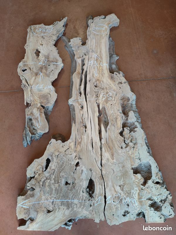 Lot de 2 plateaux planches bois d'olivier (image 1)