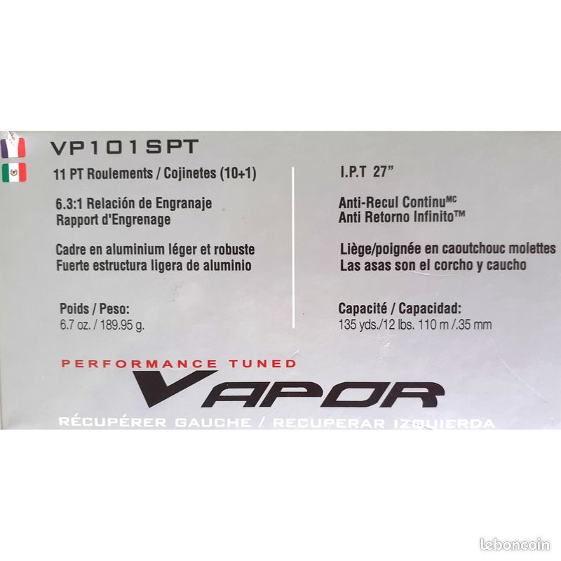 Moulinet De Pêche Quantum Icon PT 101HPT - Récupération Gauche, Ratio 7.1:1, Pour Eau Douce