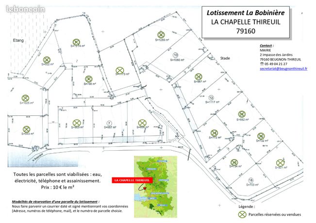 Parcelles viabilisées 10/m²