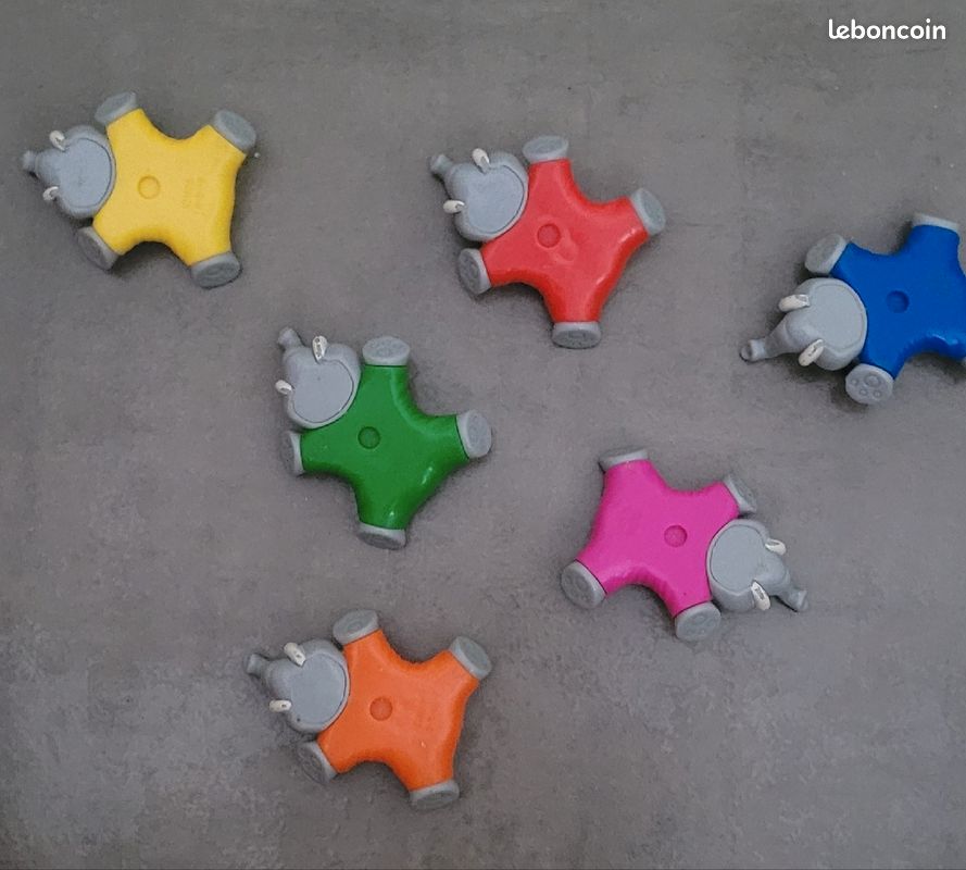 Lot de 6 éléphants multicolore (image 2)