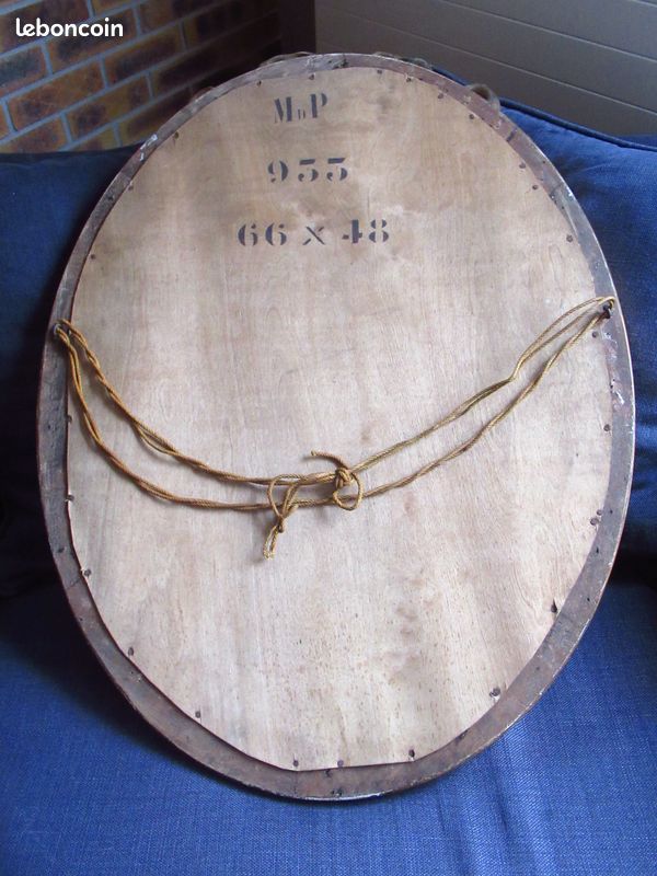 Miroir doré ovale Louis XVI (image 2)