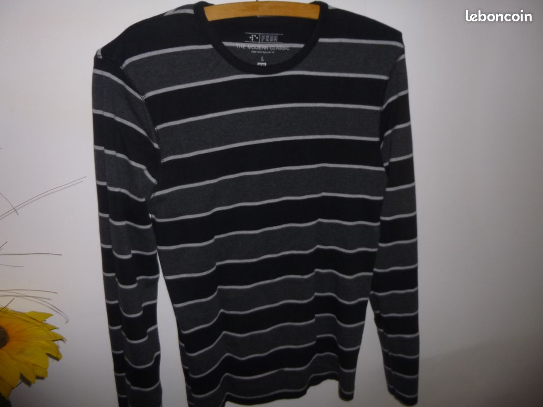 Pull/maille WE - TL noir lignes (image 3)