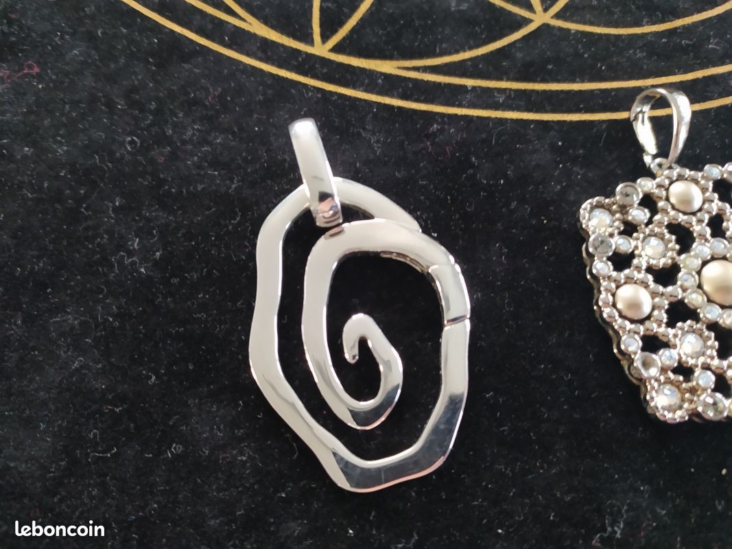 Collier Mi-long Argent 925 Avec Pendentif Bonhomme, Pierre Lang, Vintage