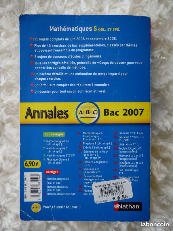 Lot 4 Annales Bac Scientifique - Maths Physique Chimie (image 6)