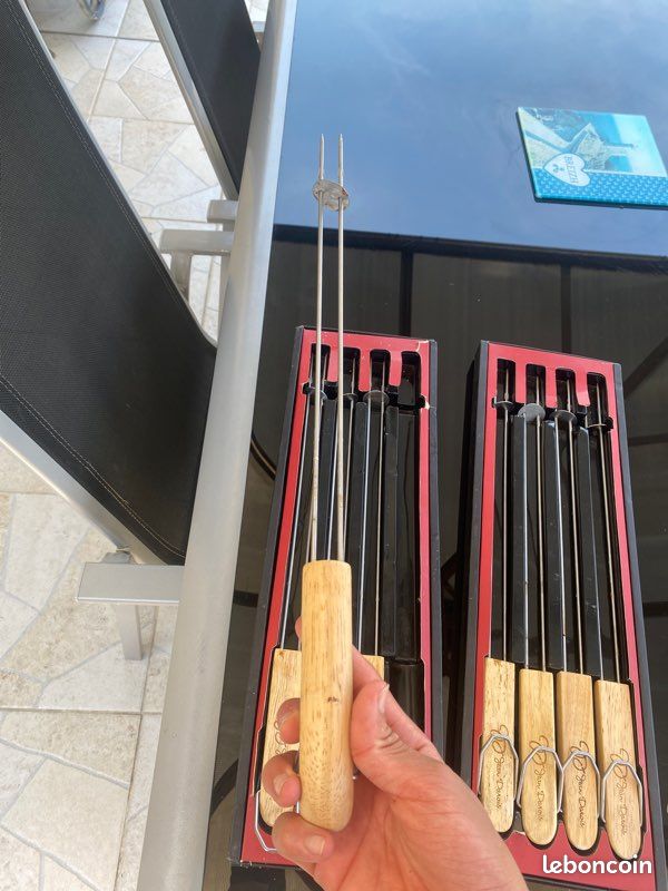 Lot Brochettes avec manche en bois pour barbecue (image 3)