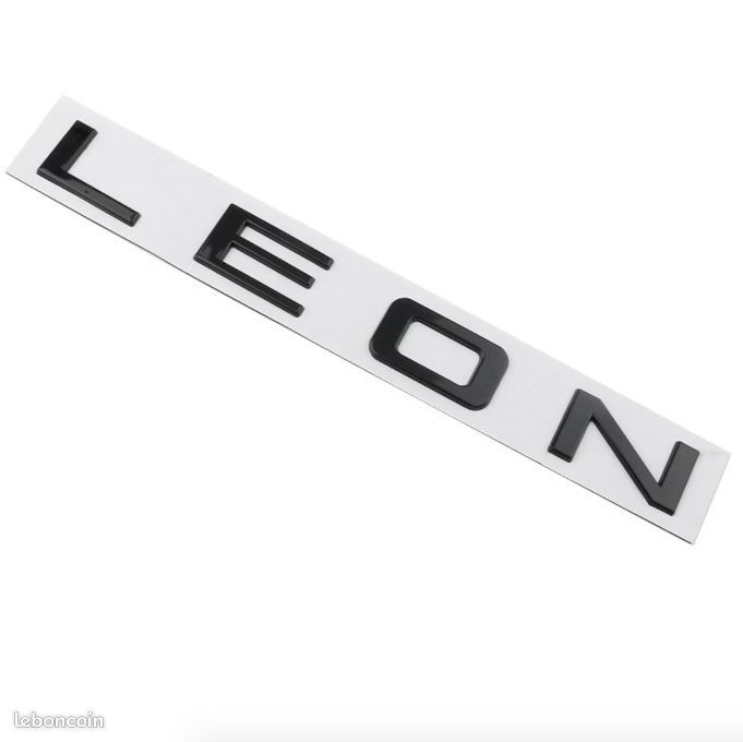 Logo Seat LEON Noir Métal Autocollant Emblème Coffre Arrière - Équipement  auto