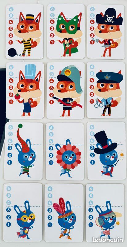Jeu de cartes La bataille des animaux 3 ans et + (image 2)