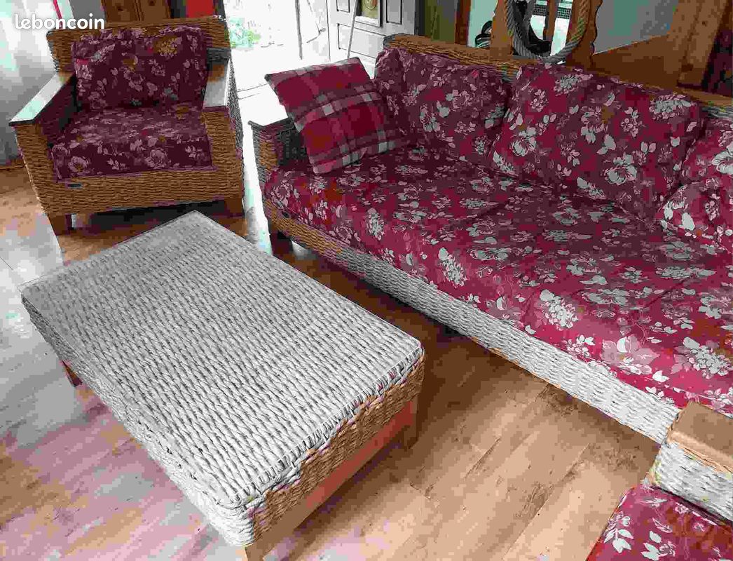 Ensemble canapé, fauteuils, table basse (image 2)