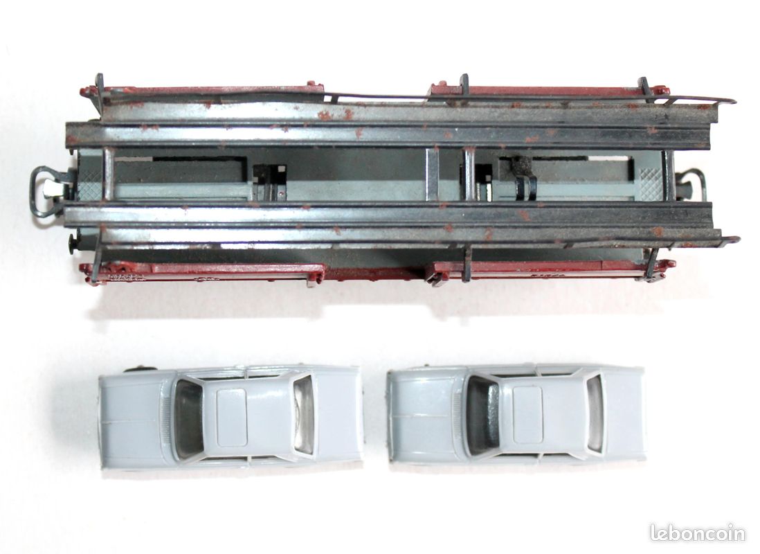 Wagon Marklin HO 4612 Porte-autos + 2 Voitures DB 869160 – Métal, Vintage Allemagne