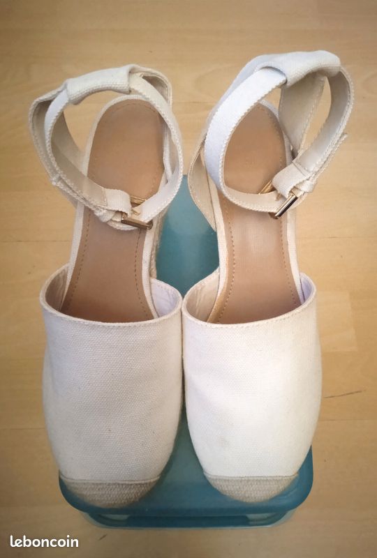 Espadrilles compensées blanc cassé écru 38 H&M Chaussures