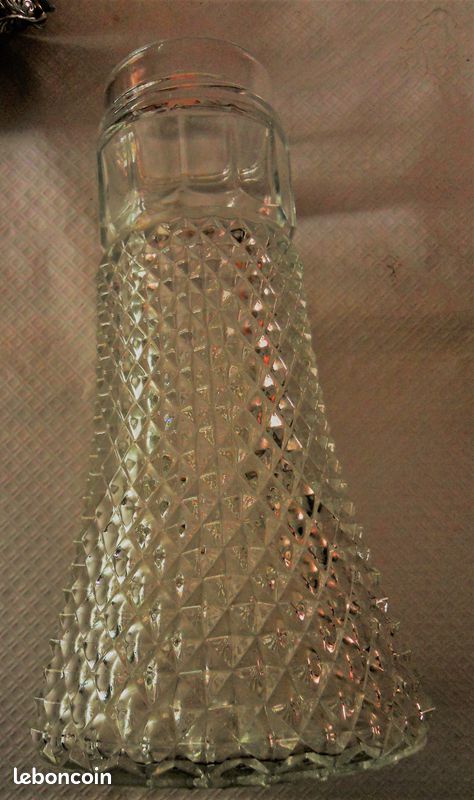 Ancien pichet rafraichissant en verre et métal argenté (image 9)