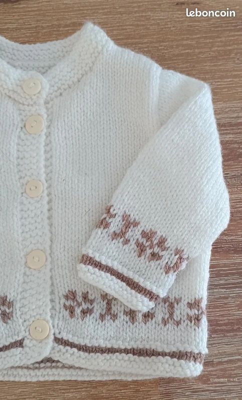 Gilet bébé 3/6 mois - Fabrication artisanale (image 3)