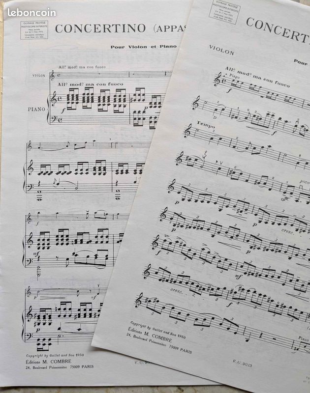Paul OBERDOERFFER Concertino n° 3 Appassionato, partition violon et piano (image 2)