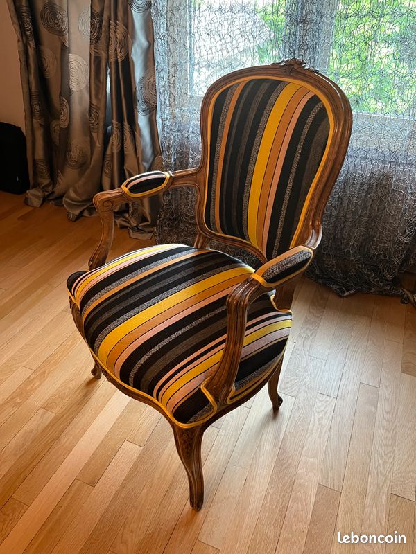 Ensemble fin 19ème bureau style Louis XV et fauteuil style Louis XVI (image 9)