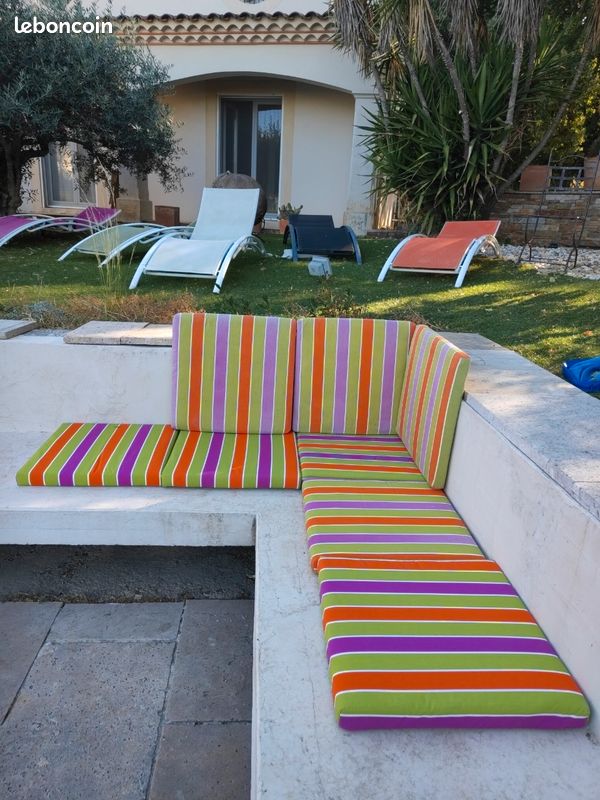 Lit de 8 coussins de jardin 48x48x6cm (image 2)