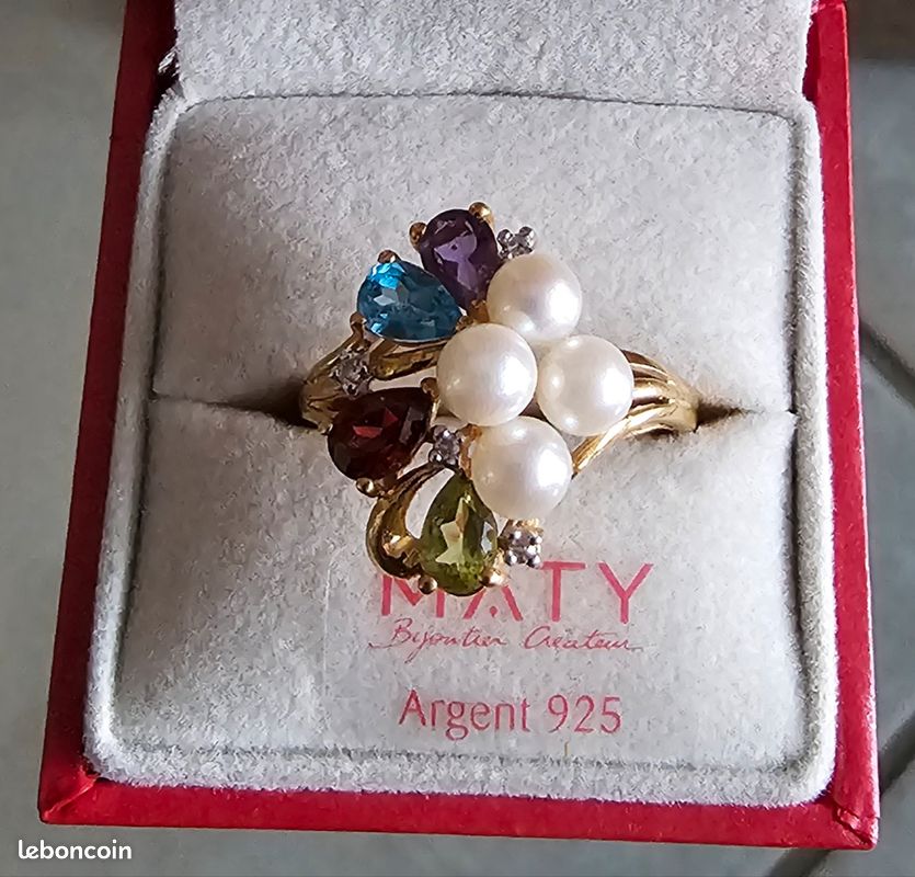 Bijouterie Maty Bague Perle Bague MATY Plaqué Or Montres Bijoux