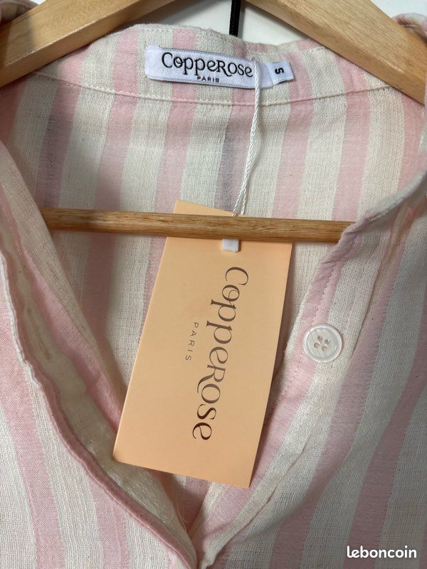 Ensemble chemise short écru et rose dragée S/M (image 6)