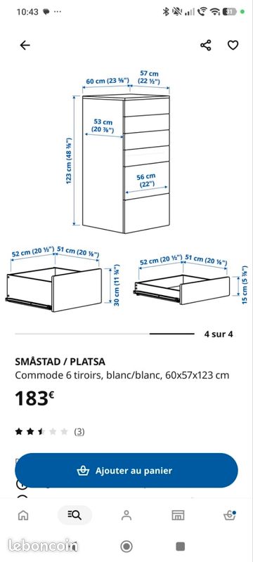 1commode Platsa/ smastad 6 tiroirs (image 2)
