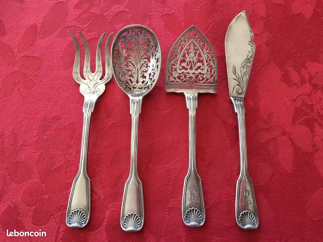 2 COUVERT A Mignardises Argent Massif Minerve Orfevre Ardj J. Crossard 1910 EUR 110,00 - FR
