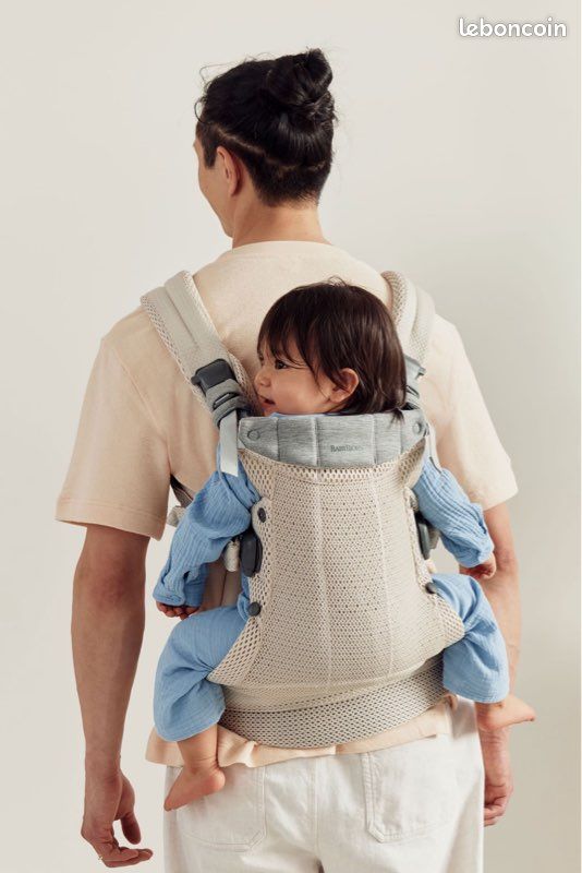Porte bébé Babybjorn Harmony mesh 3D couleur crème (image 7)