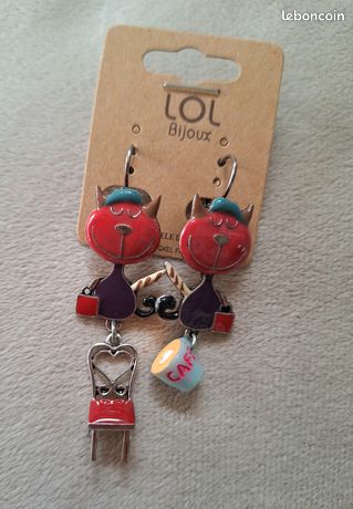 Boucles d'oreilles coquelicot rouge Lol Bijoux