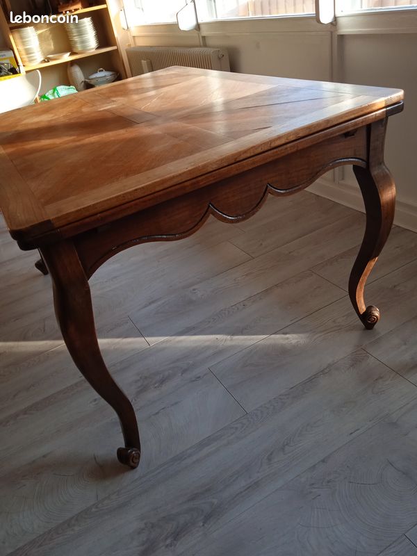 Table ancienne bois massif + rallonges (image 3)