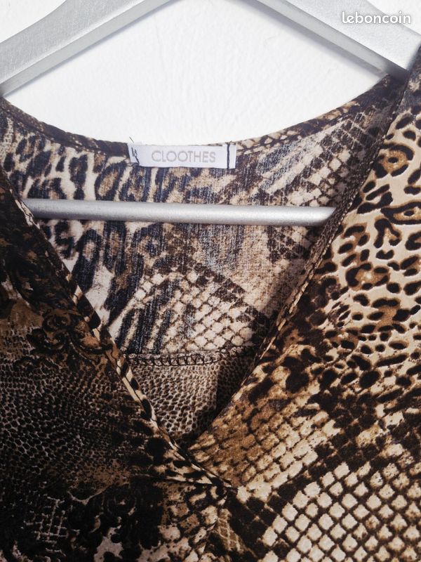 💙 Blouse style chemisier manches 3/4 léopard 36 (image 3)