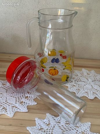 Vase Pichet Vintage Décor Fleurs Signé Pouy ? Cerart Monaco ? H 11,5 L