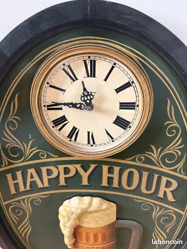 Horloge Murale Country Corner Avec Pendule - Bois Vert - Analogique - Occasion