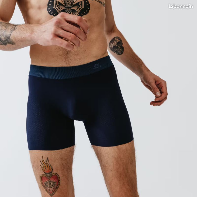 Boxer de running homme sans couture kalenji bleu Vêtements