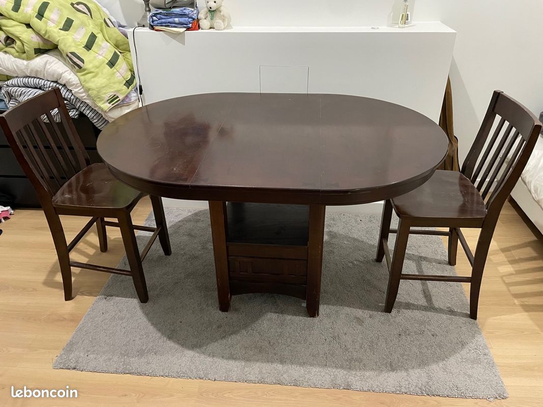Table haute ovale + 2 chaises (image 1)