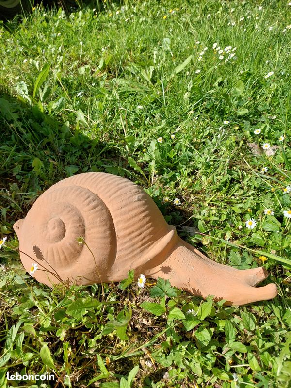 Gros Escargot En Terre Cuite Vernissée - Silea - Déco Jardin Ou Intérieur
