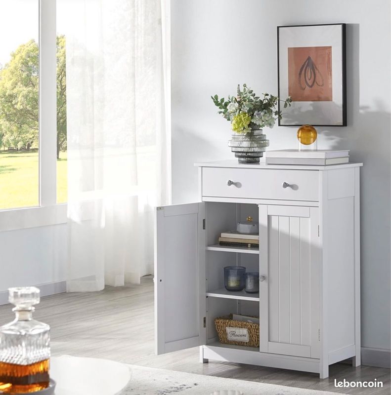 Armoire/ rangement en bois blanc 30,5x61x80 (image 2)