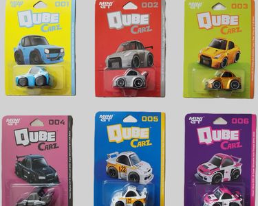 Set 6 Auto Mini GT QubeCarz Serie 1 Liberty Walk - Scala 1/64 Nissan, Scatola Aperta