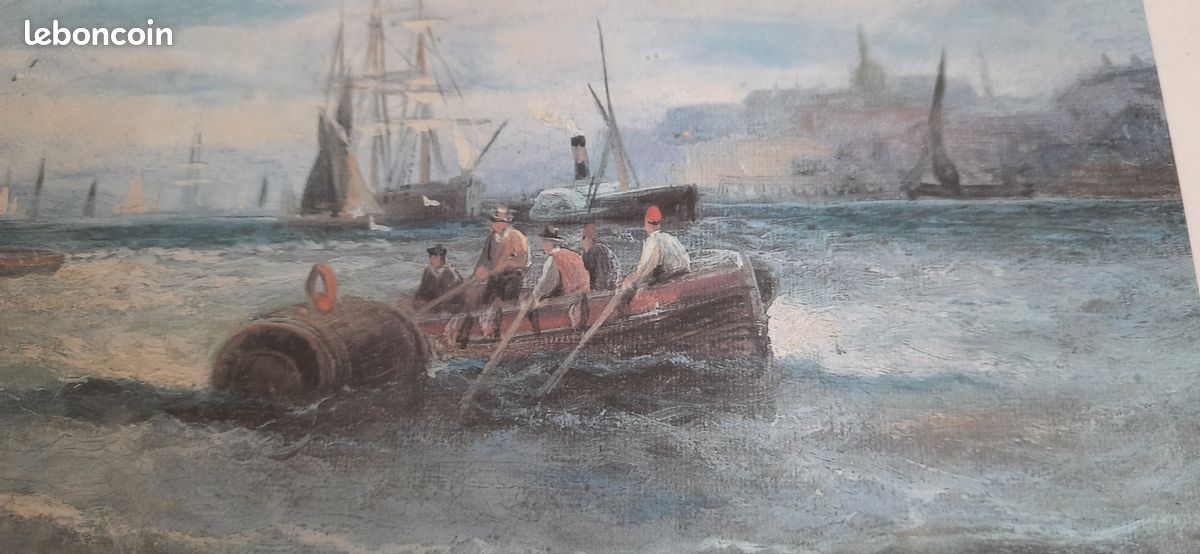 2 gravures post-impressionnistes encadrées scène côtière (image 5)