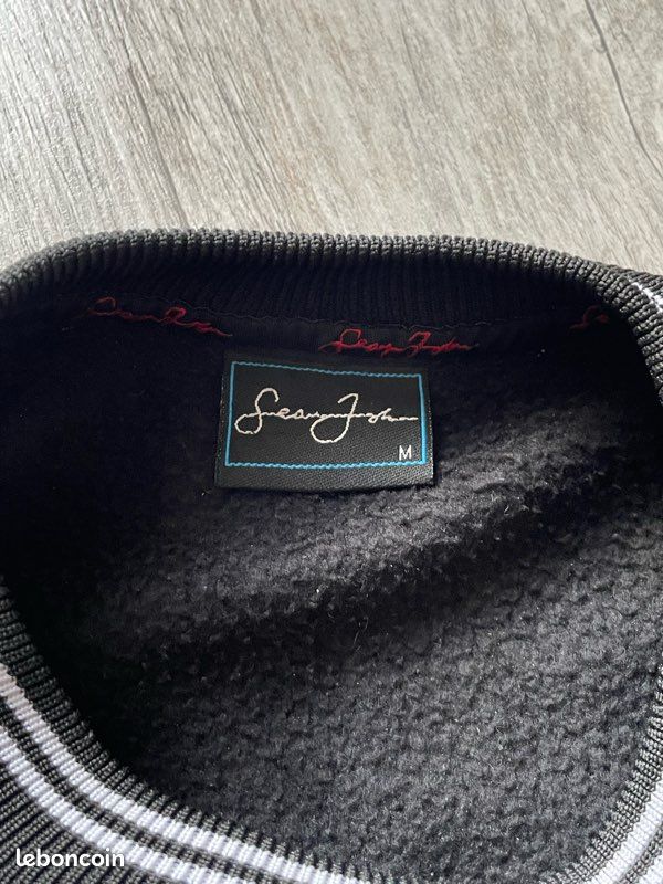 Veste Bomber Sean John Vintage Noire Taille M Broderie Signature Hip-Hop (image 6)