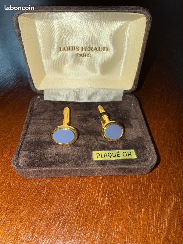 Lot De 3 Paires De Boutons De Manchettes Plaqués Or Jaune - Occasion Très Bon état