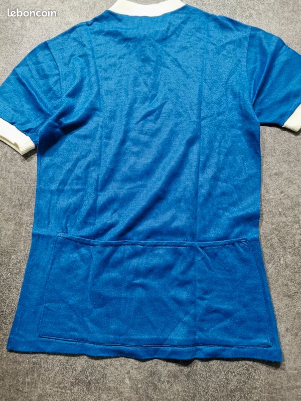Maillot Cycliste Vintage Motobécane - Années 70 - Bleu/blanc - Taille S/M