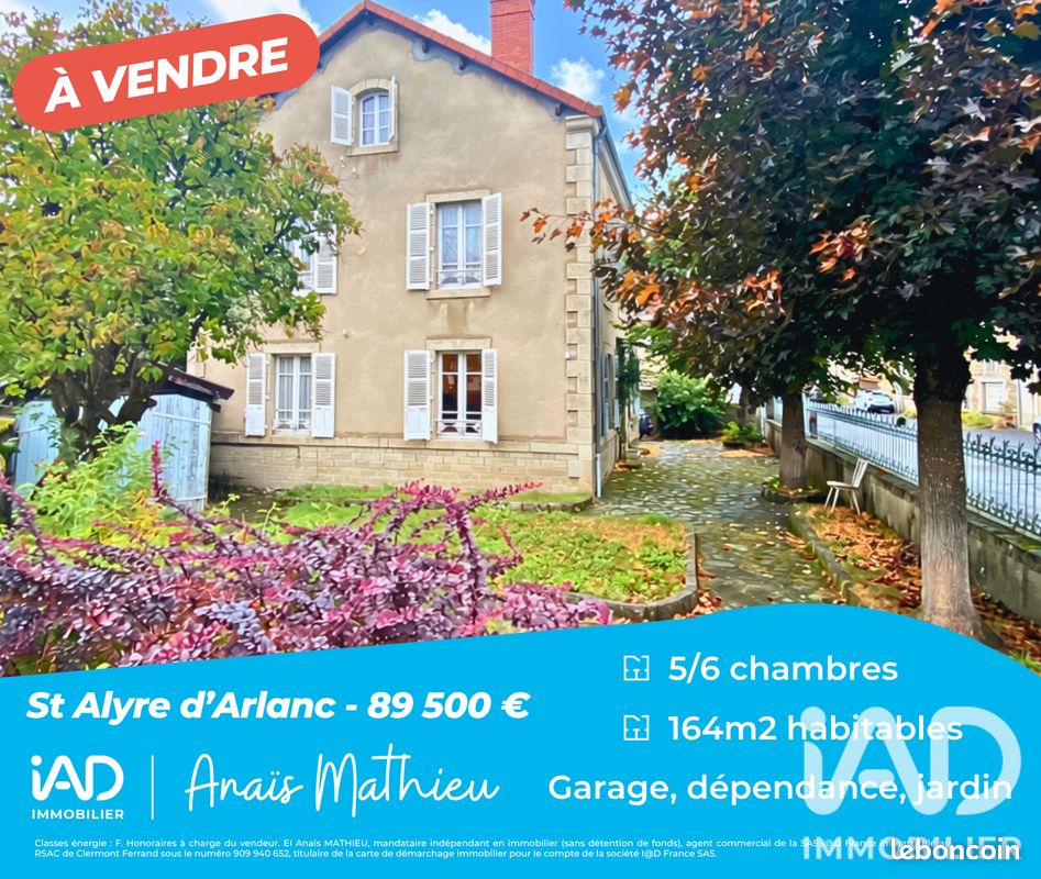 Maison 8 pièces 164 m² · à Saint-Alyre-d'Arlanc · 164 m² · 89 500 €